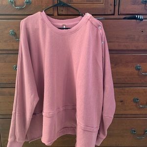 Free People Button Shoulder Crewneck/tunic